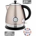 Чайник с термометром BRAYER BR1007, 1,7 л, 2200 Вт, закрытый нагревательный элемент, сталь, бежевый 456048
