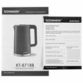 Чайник электрический с двойными стенками SONNEN KT-8718B, 1,7 л, 2200 Вт, графитовый, 454686 454686
