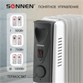 Обогреватель масляный SONNEN DFS-05, 1000 Вт, 5 секций, белый, 453497 453497