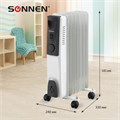 Обогреватель масляный SONNEN DFS-07, 1500 Вт, 7 секций, белый, 453498 453498