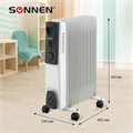 Обогреватель масляный SONNEN DFS-09, 2000 Вт, 9 секций, белый, 453499 453499