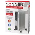 Обогреватель масляный SONNEN DFS-09, 2000 Вт, 9 секций, белый, 453499 453499