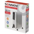 Обогреватель масляный SONNEN DFS-11, 2500 Вт, 11 секций, белый, 453500 453500