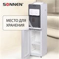 Кулер для воды SONNEN FSC-02BA, напольный, НАГРЕВ/ОХЛАЖДЕНИЕ КОМПРЕССОР, шкаф, 2 крана, серый, 455416 455416