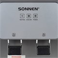 Кулер для воды SONNEN TSE-02GP, настольный, НАГРЕВ/ОХЛАЖДЕНИЕ ЭЛЕКТРОННОЕ, 2 крана, серебристый, 455745 455745