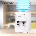 Кулер для воды SONNEN TSE-02W, настольный, НАГРЕВ/ОХЛАЖДЕНИЕ ЭЛЕКТРОННОЕ, 2 крана, белый, 456173 456173