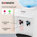 Кулер для воды SONNEN TSE-02WT, настольный, НАГРЕВ/ОХЛАЖДЕНИЕ ЭЛЕКТРОННОЕ, 2 крана, белый, 455413 455413