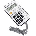 Калькулятор карманный со шнурком BRAUBERG DC-109-WBL (61x110 мм), 8 разрядов, БЕЛЫЙ/ЧЕРНЫЙ, 272643 272643