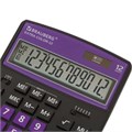 Калькулятор настольный BRAUBERG EXTRA COLOR-12-BKPR (206x155 мм),12 разрядов, двойное питание, ЧЕРНО-ФИОЛЕТОВЫЙ, 250480 250480