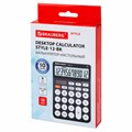 Калькулятор настольный BRAUBERG STYLE-12-BK (157х106 мм), 12 разрядов, двойное питание, ЧЕРНЫЙ, 272965 272965