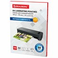 Пленки-заготовки для ламинирования А4, КОМПЛЕКТ 100 шт., 80 мкм, МАТОВАЯ, BRAUBERG, 530896 530896