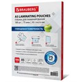 Пленки-заготовки для ламинирования МАЛОГО ФОРМАТА, А5, КОМПЛЕКТ 100 шт., 75 мкм, BRAUBERG, 530898 530898