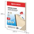 Обложки картонные для переплета БОЛЬШОЙ ФОРМАТ А3, КОМПЛЕКТ 100 шт., тиснение под кожу, 230 г/м2, слоновая кость, BRAUBERG, 530946 530946