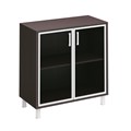 Шкаф низкий для документов две стеклянные двери 121342