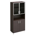 Шкаф для документов стекло в рамке + ДСП с замком + ниша 121385