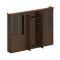 Шкаф комбинированный высокий (2 для документов со стеклянными дверями + 1 для одежды широкий) 210153